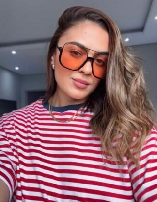 T-shirt Listrada em Algodão