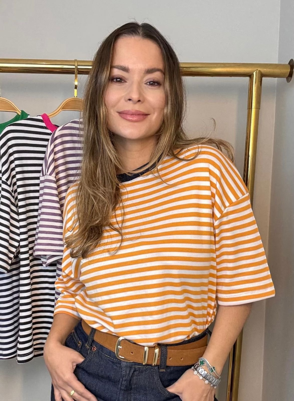 T-shirt Listrada em Algodão - Imagem 3